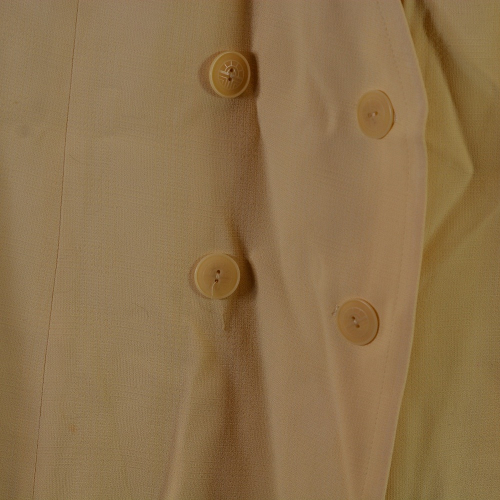 Louis Feraud double breasted yellow lined Suit SZ 14